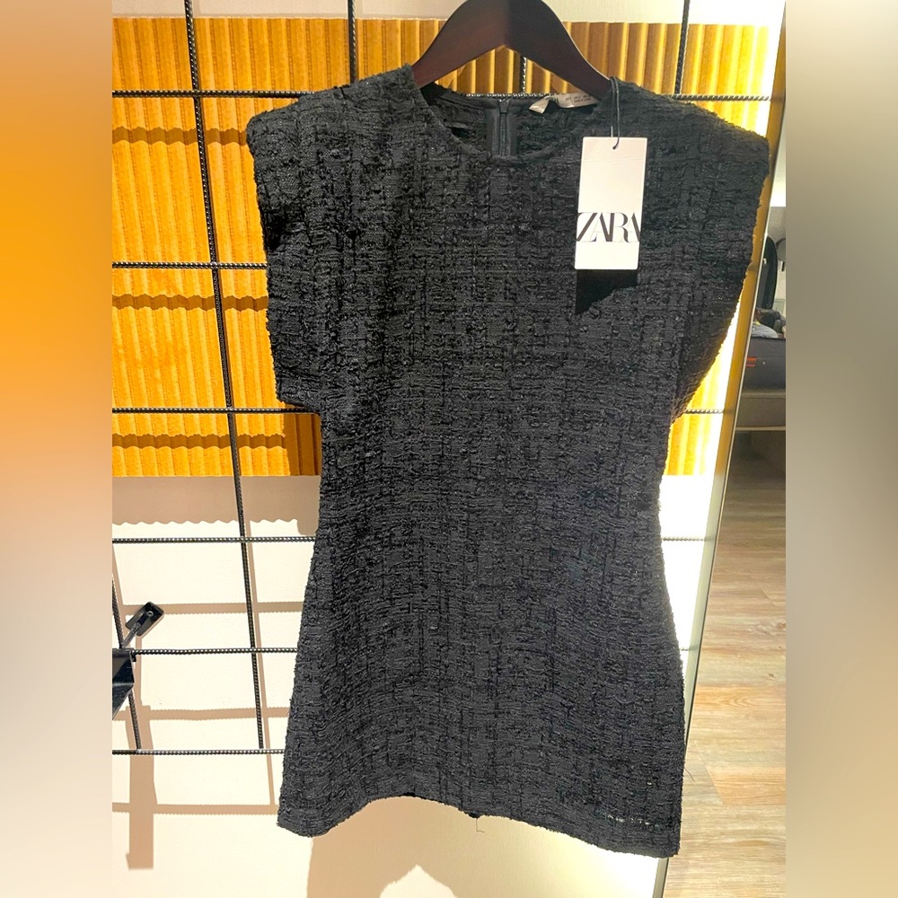 Zara DRESS - Black Textured Women's NWT